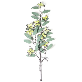 Guirlande med grønne sommerfugle og grønne blade